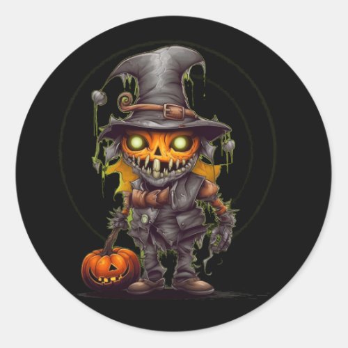 scary_cool_halloween_design 4 classic round sticker