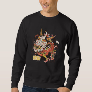 Scary creepy asian japanese dragon  1 sweatshirt