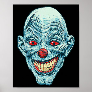 Scary Creepy Clown Face Halloween Horror Graphic Poster