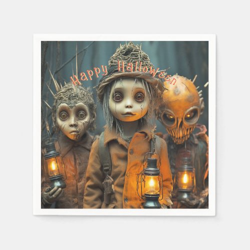 Scary Creepy Halloween Kids Napkins