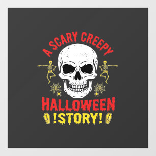 Scary Creepy Halloween Story Skull Design_1 Floor Decals