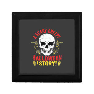 Scary Creepy Halloween Story Skull Design_1 Gift Box