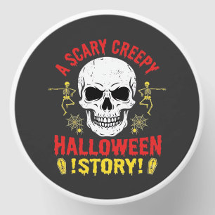 Scary Creepy Halloween Story Skull Design_1 Mini Candle Favors