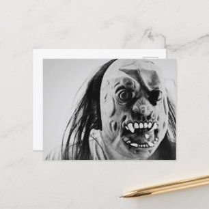 Scary Creepy Mask Holiday Postcard