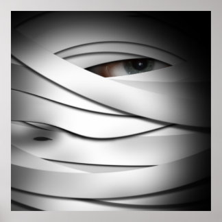 Scary Creepy One Eyed Halloween Mummy Poster