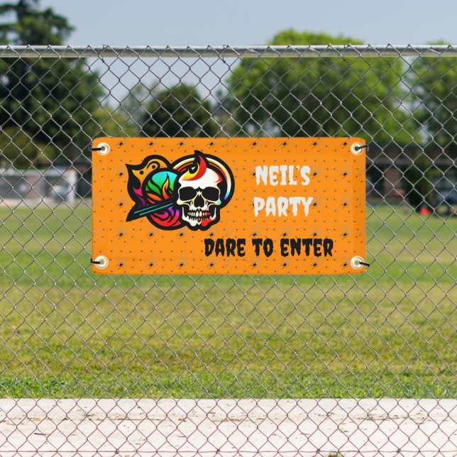 Scary customizable skull Halloween Banner  (Insitu)