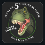 Scary Cute Dinoseur Kids Birthday Sticker<br><div class="desc">Is this scary Tyrannosaurus isn't looking for supper,  he really is trying hard to be
friendly,  and wants to wish a special child a very HAPPY BIRTHDAY!
Customize the child's name and age.</div>