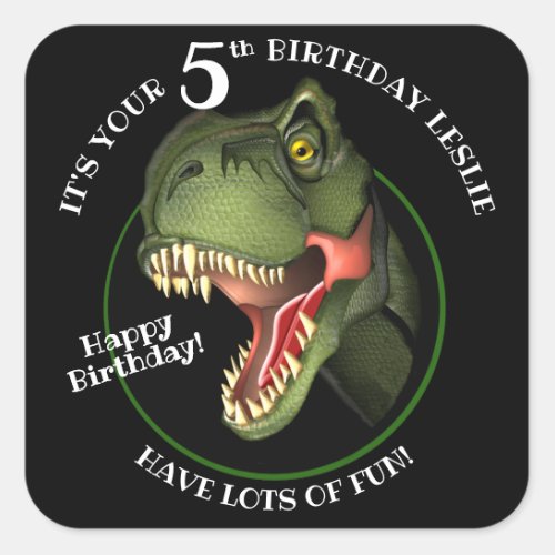 Scary Cute Dinoseur Kids Birthday Sticker