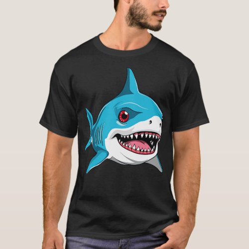 Scary Cute Great White Graphic Design T_Shirt