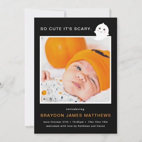 Scary Cute Halloween Birth Announcement