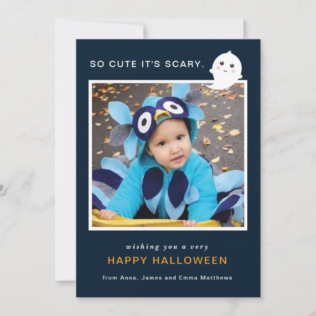 Scary Cute Halloween Holiday Card (Front)