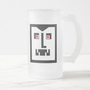 Scary Cyborg Vampire Bot - Customized Frosted Glass Beer Mug