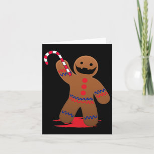 Scary Death Gingerbread Man For Halloween  Card