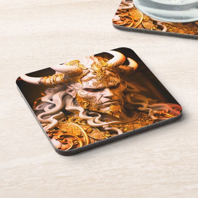 Scary Demon Beverage Coaster (Left Side)
