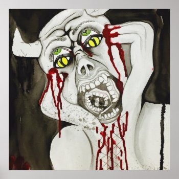 Scary Demon Horror Halloween Poster by Melmo_666 at Zazzle
