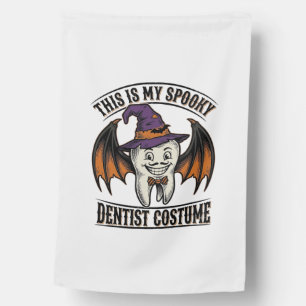 Scary Dentist Costume Halloween Dental Shirt Art_1 House Flag