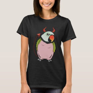 Scary Devil Costume Parrot I Mustache Parakeet T-Shirt