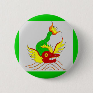 scary dragon pinback button
