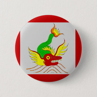 scary dragon pinback button
