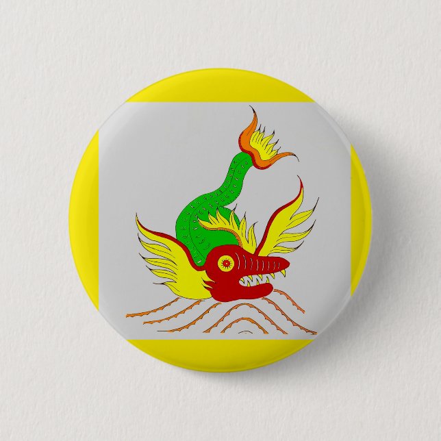 scary dragon pinback button (Front)