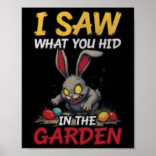Scary Easter Bunny Creepy Rabbit Horror Gothic Egg Poster