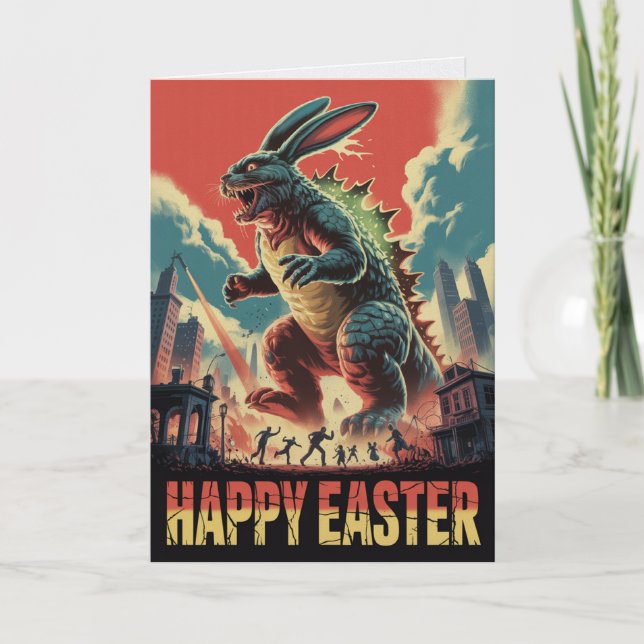 Scary Easter Bunny Monster Movie Card (Front)