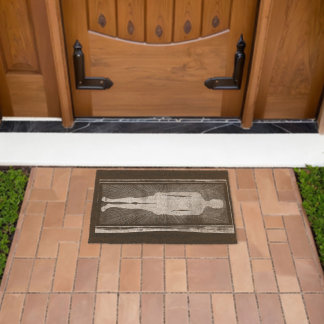 Scary Eeerie Surreal Man  Fiber Doormat