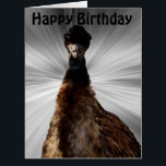 Scary Emu Stare Down, Jumbo Birthday Card<br><div class="desc">Emus Are Scary,  Here Is One Giving Me The Stare Down,  He Is On A White Glow Background For A 
More Dramatic Effect,  birthday message is included</div>