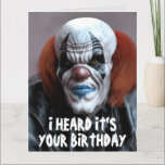 SCARY EVIL CLOWN FUNNY BIG BIRTHDAY CARD<br><div class="desc">SCARY BIRTHDAY CLOWN OVERSIZED CARD. (ALSO AVAILBLE IN SMALLER SIZES)</div>