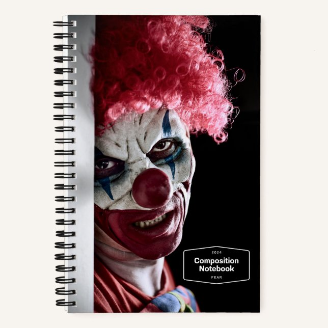 Scary Evil Clown Horror Notebook (Front)