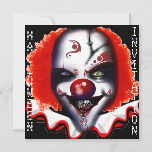 scary evil clown meme halloween party invitation