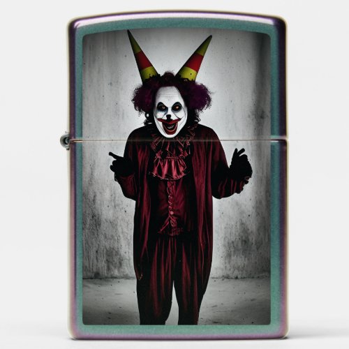 Scary Evil Clown Red Costume Zippo Lighter