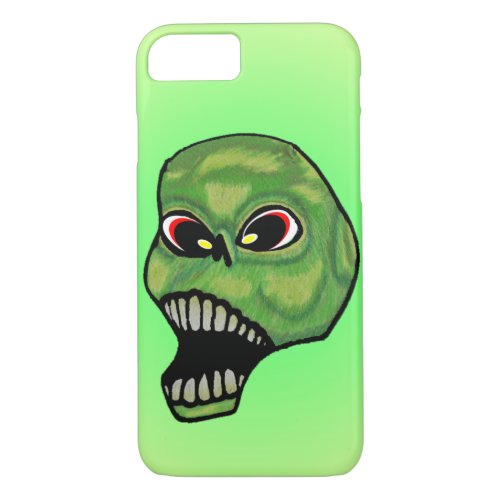 Scary Evil Screaming Green Skull iPhone 87 Case