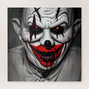 Scary Evil Smiling Clown Jigsaw Puzzle