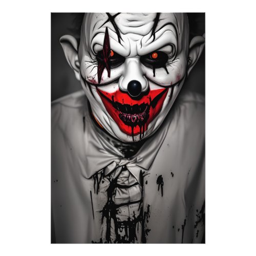 Scary Evil Smiling Clown Photo Print