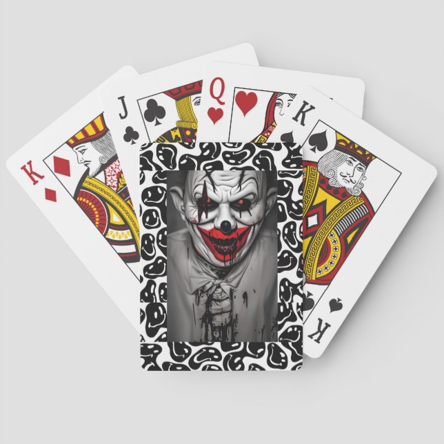 Scary Evil Smiling Clown Poker Cards (Back)