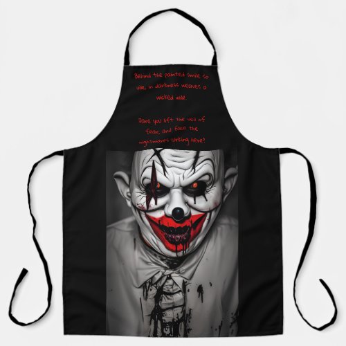 Scary Evil Smiling Clown  Quote Apron