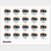 Scary Eyeball & Halloween Blue Eye /spooky zombie Classic Round Sticker