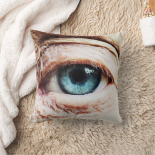 Scary Eyeball & Halloween Blue Eye /spooky zombie Throw Pillow