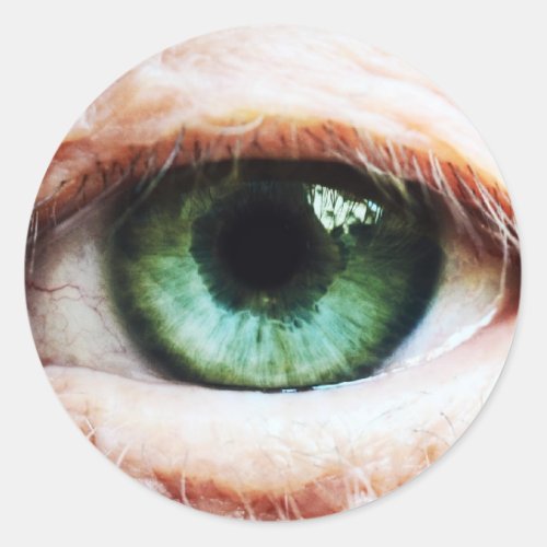 Scary Eyeball  Halloween Green Eye spooky zombie Classic Round Sticker