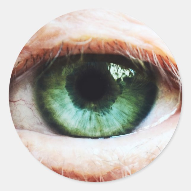 Scary Eyeball & Halloween Green Eye /spooky zombie Classic Round Sticker (Front)
