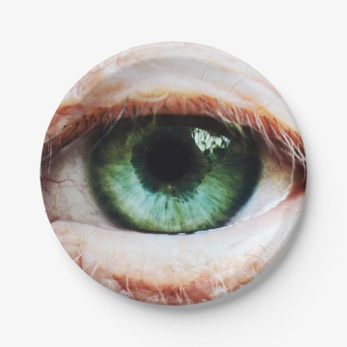 Scary Eyeball  Halloween Green Eye spooky zombie Paper Plates