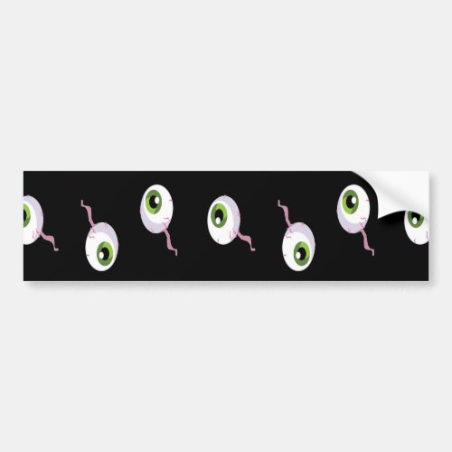 Scary eyeballs on black bumper sticker