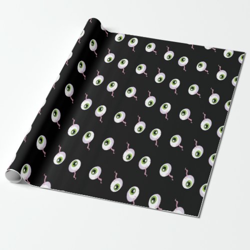 Scary eyeballs on black wrapping paper