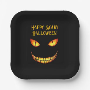 Scary Eyes and Crazy Smile Halloween  Paper Plates