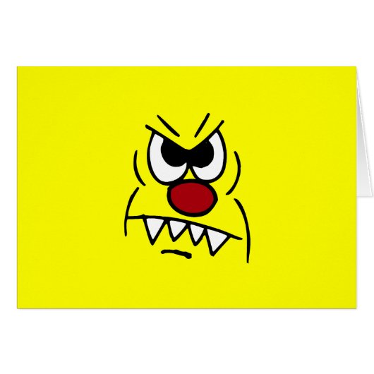 Scary Face Grumpey Cards (Front Horizontal)