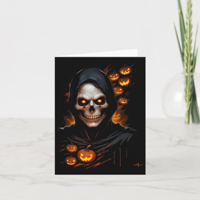 Scary Face Halloween Costume T-shir  Card (Front)