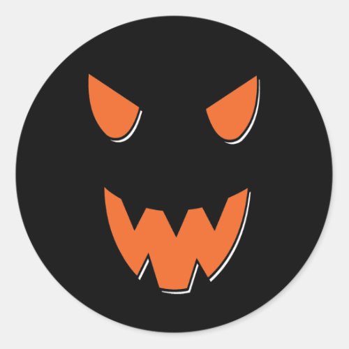 Scary Face On Halloween Pumpkin Classic Round Sticker