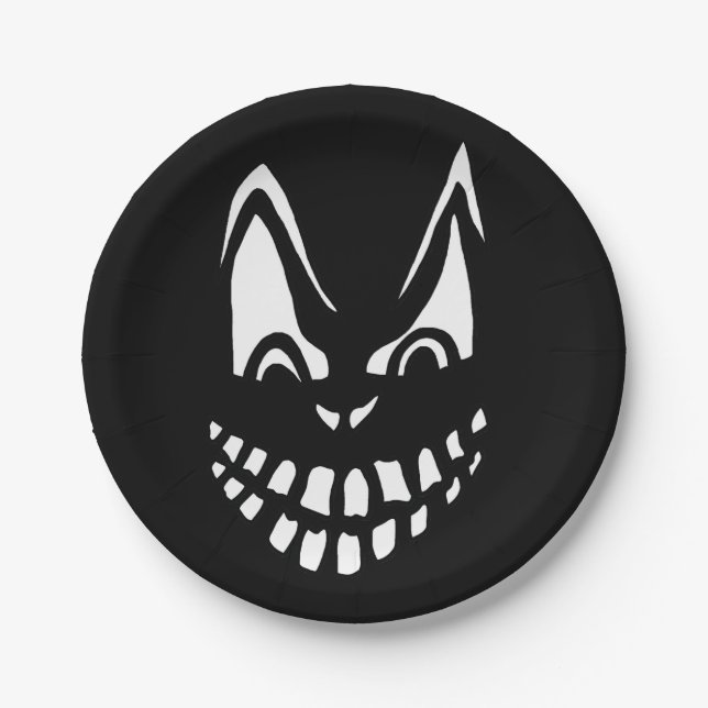 Scary Face Paper Plate (Front)