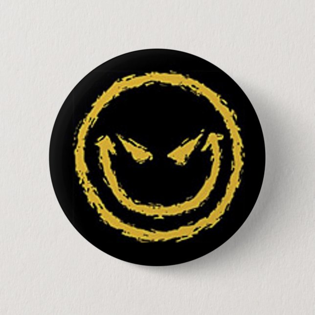 scary face pinback button (Front)